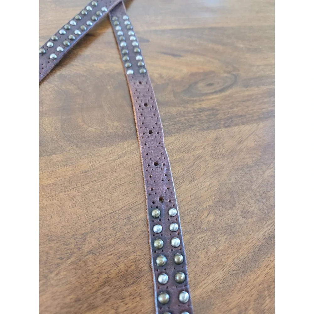 Liebeskind Belt LKB 207 Brown 90CM/35INCHES Thin Width Belt Studded Ladies